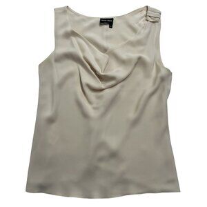 Giorgio Armani Draped Silk Blouse in Ivory